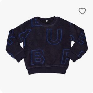 Burberry,‎ boys, new with tags, navy and black fleece sweatshirt, size 4Y
